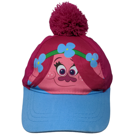 Dreamworks Trolls Girl's Strapback Hat Multicolor OSFM Poppy 2019 Pom Pom - Picture 1 of 8